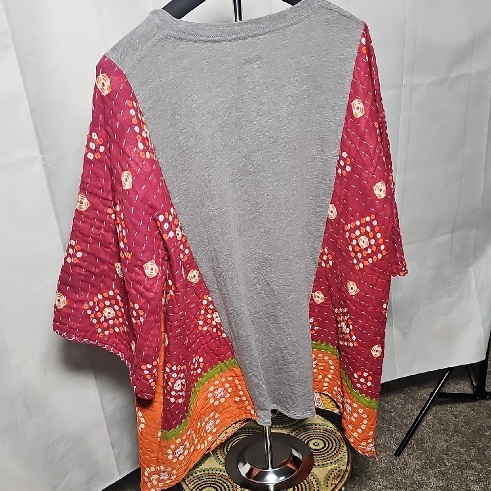 Gray Graphic Patchwork Jacket - image 7